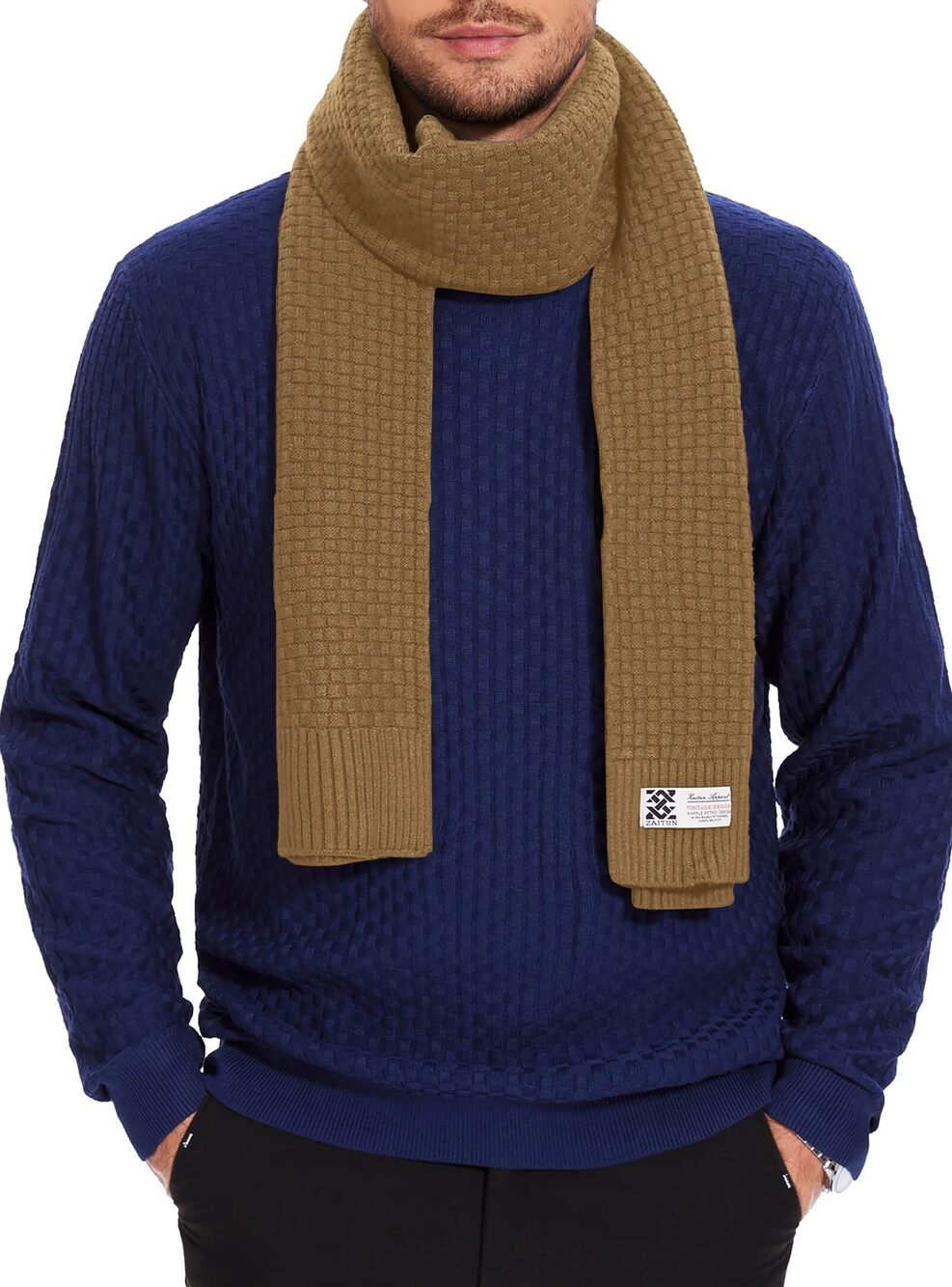 5459 Winter Scarf Soft Warm Waffle knitted Classic Fashion Cold Weather